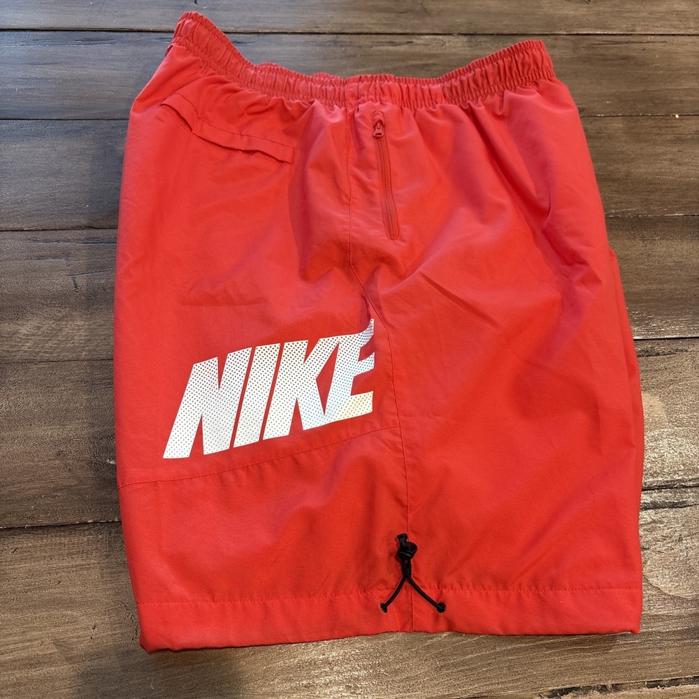 Nike Athletic Shorts Nylon Mesh Lined Red Big Logo 3XLMens Gym Training